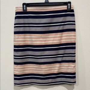 Striped Navy and Peach Women's Skirt